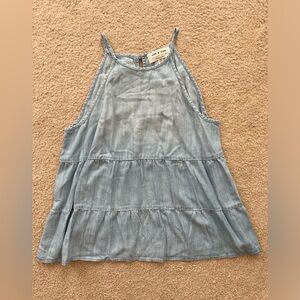 NWT chambray cloth & stone Anthropologie tiered tank top XL